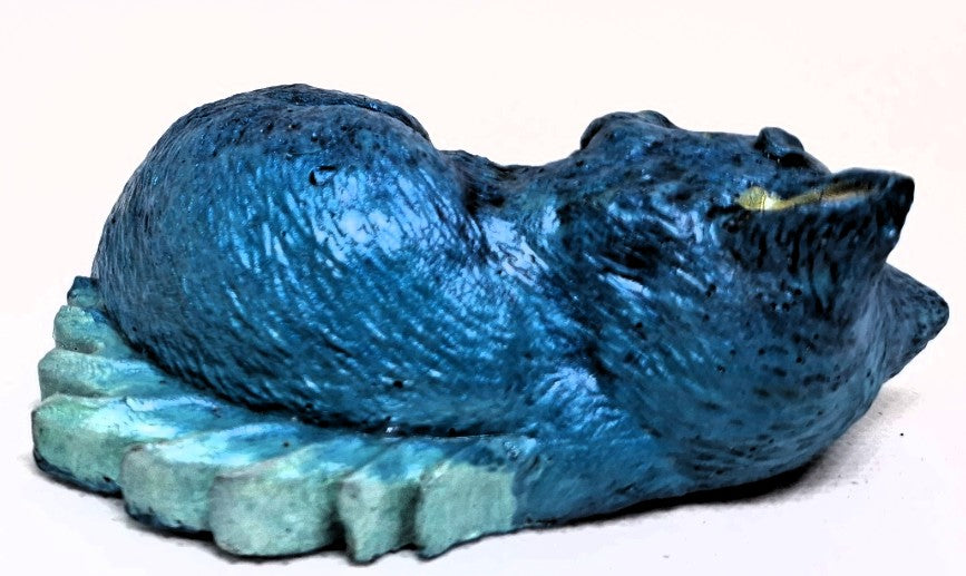 Betonfigur „Schlafende Katze“ – handgemacht & zum Verlieben 🐱💙✨