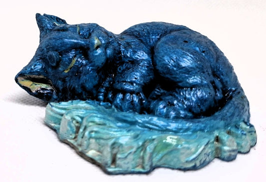 Betonfigur „Schlafende Katze“ – handgemacht & zum Verlieben 🐱💙✨
