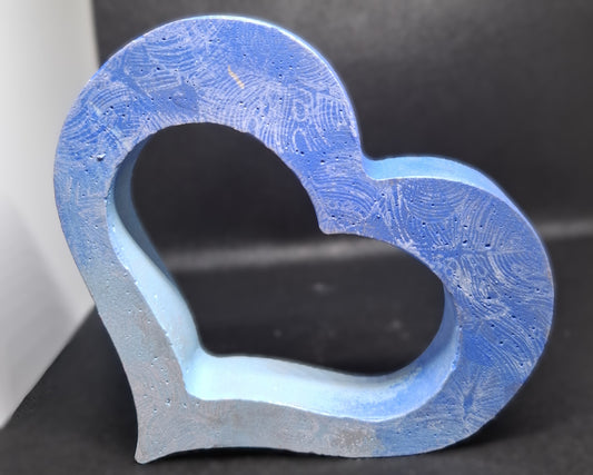 Beton-Herz „Himmelblau“ – handgefertigt