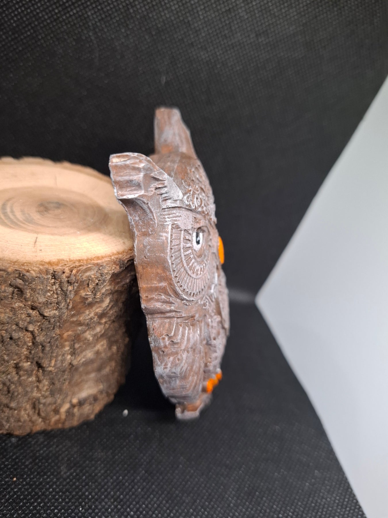 Ornament-Eule mit keltischem Muster – handgemachte Betonfigur